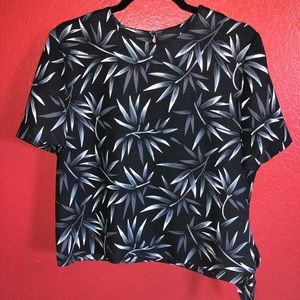 Vintage cropped side tie blouse